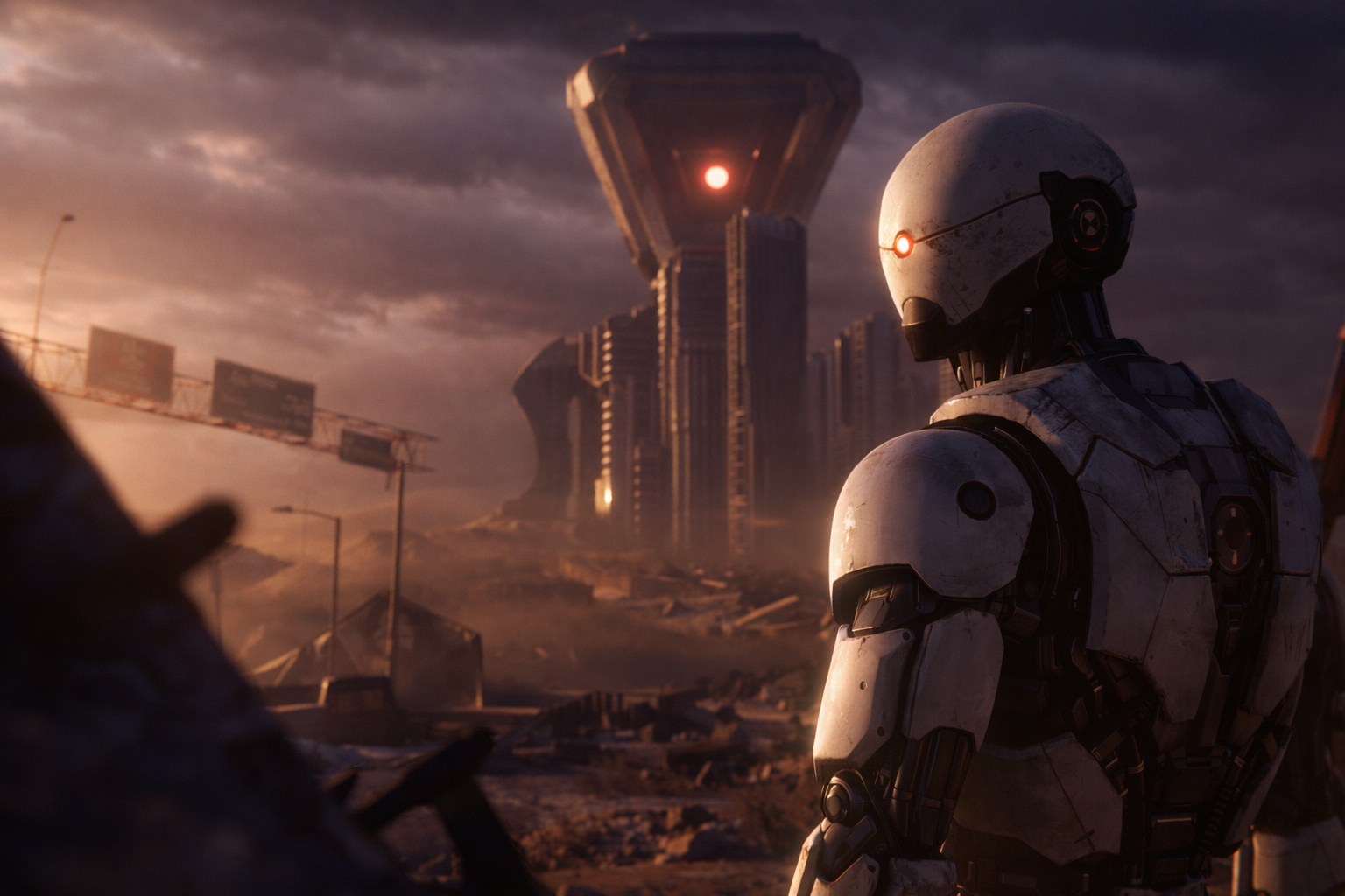 Cinematic CGI world and robot